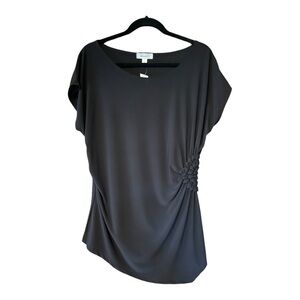 Dressbarn NWT Black Blouse With Asymmetric Hem. Adorable and flattering top!!
